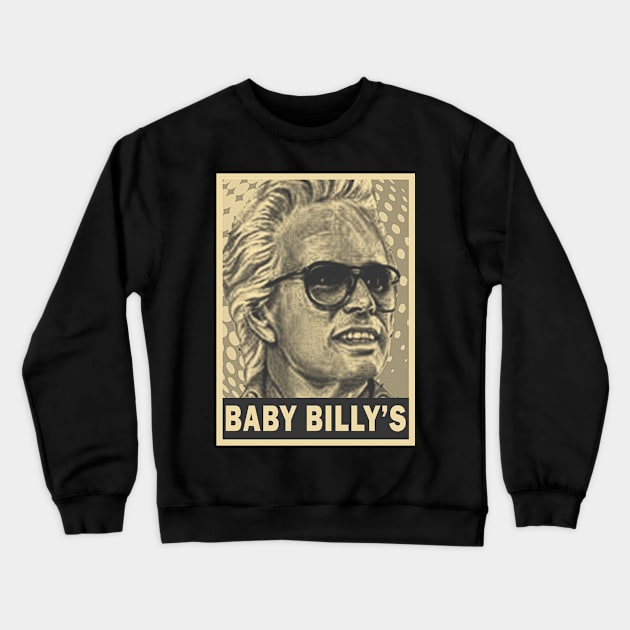 brown cream Baby Billys - misbehavin retro art (exlusive) Crewneck Sweatshirt by oeyadrawingshop